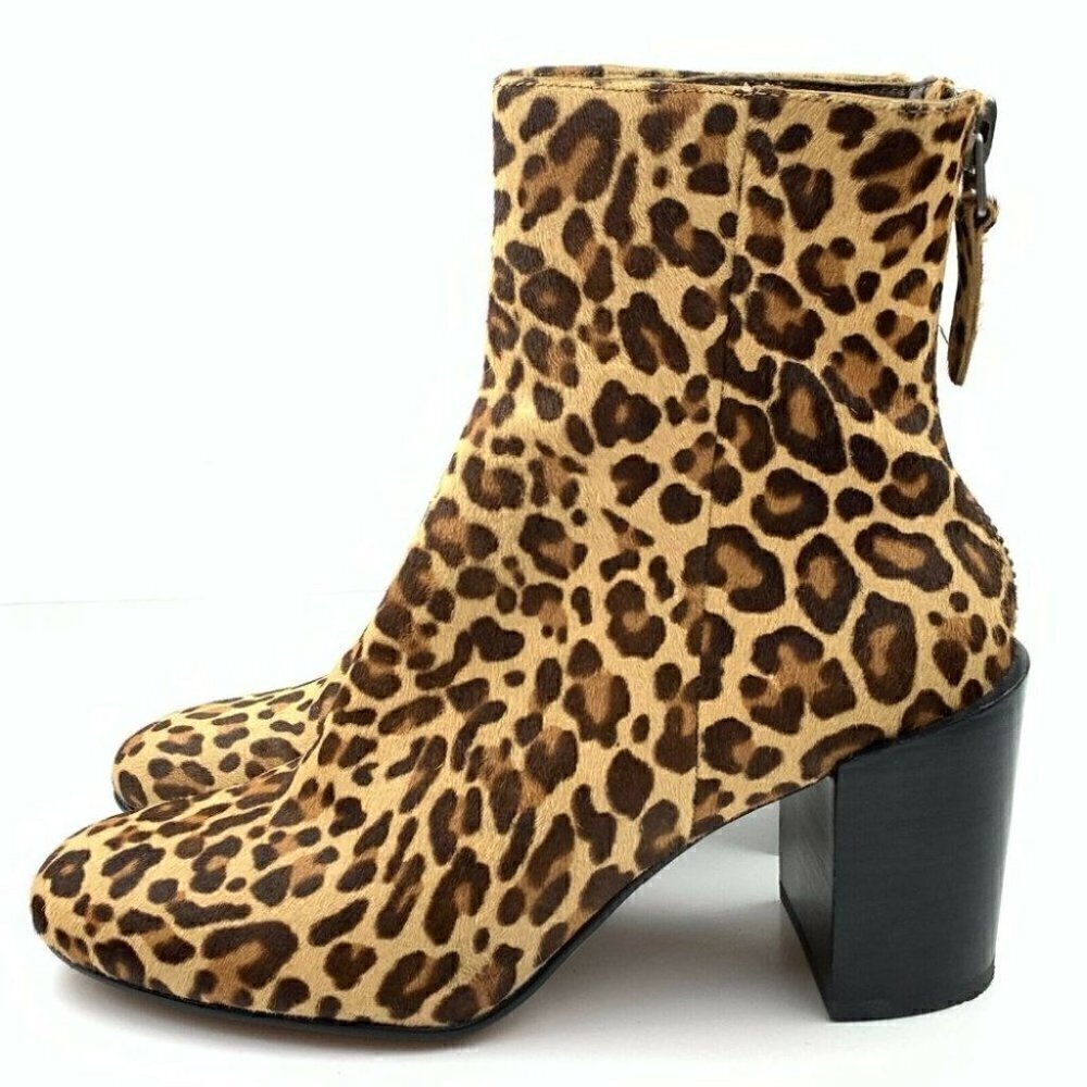 Dolce Vita Ankle Boot 8 Leopard Calf Hair Western - Picture 3 of 11